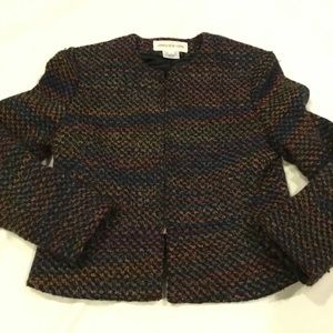 Jones New York Black/Multi Colored Blazer